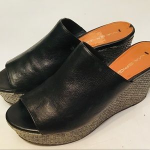 Via Spiga Heeled Mule Navy With Silver Wedge WOW 7